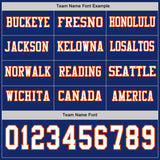 Custom Royal White-Orange Long Sleeve Authentic Football Jersey