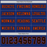 Custom Royal Black-Orange Long Sleeve Authentic Football Jersey