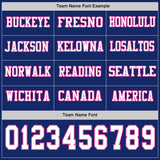 Custom Royal White-Pink Long Sleeve Authentic Football Jersey