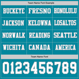 Custom Teal White-Gray Long Sleeve Authentic Football Jersey