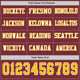 Custom Burgundy Gold-White Long Sleeve Authentic Football Jersey