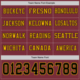 Custom Burgundy Black-Gold Long Sleeve Authentic Football Jersey