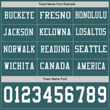 Custom Midnight Green White Long Sleeve Authentic Football Jersey