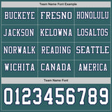 Custom Midnight Green White-Navy-White Long Sleeve Authentic Football Jersey