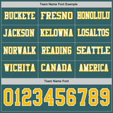 Custom Midnight Green Gold-White Long Sleeve Authentic Football Jersey