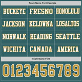 Custom Midnight Green Old Gold-White Long Sleeve Authentic Football Jersey