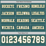 Custom Midnight Green White-Old Gold Long Sleeve Authentic Football Jersey