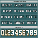 Custom Midnight Green White Old Gold-Black Long Sleeve Authentic Football Jersey