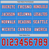 Custom Powder Blue Red-White Long Sleeve Authentic Football Jersey