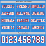 Custom Powder Blue White-Red Long Sleeve Authentic Football Jersey