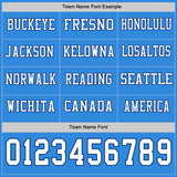 Custom Powder Blue White-Royal Long Sleeve Authentic Football Jersey