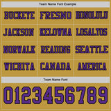 Custom Old Gold Purple-Black Long Sleeve Authentic Football Jersey