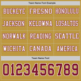 Custom Old Gold Crimson-White Long Sleeve Authentic Football Jersey