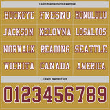 Custom Old Gold Burgundy-White Long Sleeve Authentic Football Jersey