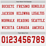Custom White Red Long Sleeve Authentic Football Jersey