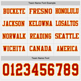Custom White Red-Gold Long Sleeve Authentic Football Jersey