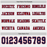 Custom White Navy-Red Long Sleeve Authentic Football Jersey