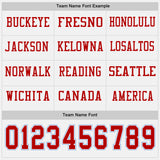 Custom White Red-Light Blue Long Sleeve Authentic Football Jersey