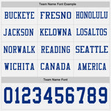 Custom White Royal Long Sleeve Authentic Football Jersey