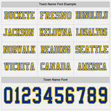 Custom White Royal-Yellow Long Sleeve Authentic Football Jersey