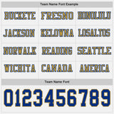 Custom White Royal-Old Gold Long Sleeve Authentic Football Jersey