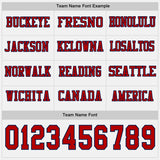 Custom White Red-Navy Long Sleeve Authentic Football Jersey