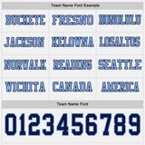 Custom White Navy-Light Blue Long Sleeve Authentic Football Jersey