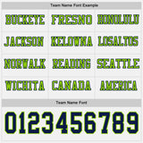Custom White Navy-Neon Green Long Sleeve Authentic Football Jersey