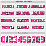 Custom White Pink-Black Long Sleeve Authentic Football Jersey