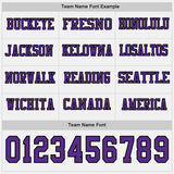 Custom White Purple-Black Long Sleeve Authentic Football Jersey