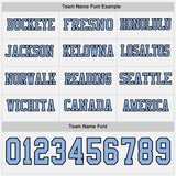 Custom White Light Blue-Black Long Sleeve Authentic Football Jersey