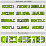 Custom White Neon Green-Black Long Sleeve Authentic Football Jersey