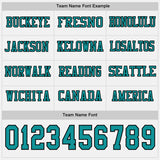 Custom White Teal-Black Long Sleeve Authentic Football Jersey