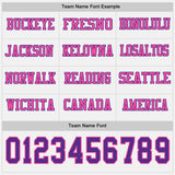 Custom White Purple-Pink Long Sleeve Authentic Football Jersey