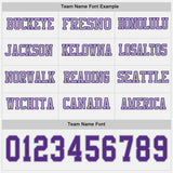 Custom White Purple-Gray Long Sleeve Authentic Football Jersey