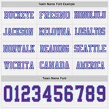 Custom White Purple-Light Blue Long Sleeve Authentic Football Jersey