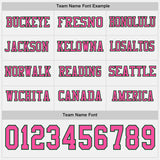 Custom White Pink-Green Long Sleeve Authentic Football Jersey