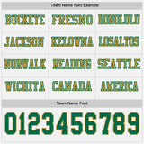 Custom White Kelly Green-Old Gold Long Sleeve Authentic Football Jersey