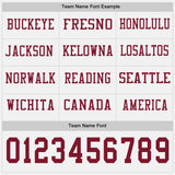 Custom White Crimson Long Sleeve Authentic Football Jersey