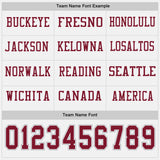 Custom White Crimson-Gray Long Sleeve Authentic Football Jersey