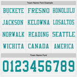 Custom White Teal Long Sleeve Authentic Football Jersey