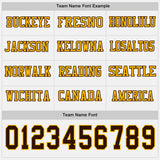 Custom White Brown-Gold Long Sleeve Authentic Football Jersey