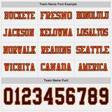 Custom White Brown-Orange Long Sleeve Authentic Football Jersey