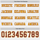 Custom White Burgundy-Gold Long Sleeve Authentic Football Jersey