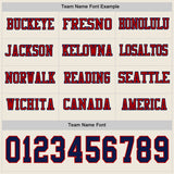 Custom Cream Navy-Red Long Sleeve Authentic Football Jersey