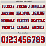 Custom Cream Red-Royal Long Sleeve Authentic Football Jersey