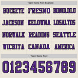 Custom Cream Purple-Black Long Sleeve Authentic Football Jersey