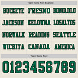 Custom Cream Kelly Green-Black Long Sleeve Authentic Football Jersey