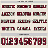 Custom Cream Crimson-Black Long Sleeve Authentic Football Jersey