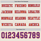 Custom Cream Purple-Orange Long Sleeve Authentic Football Jersey